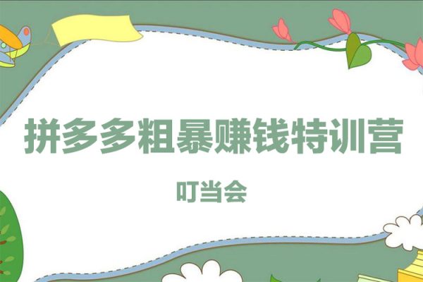 叮當(dāng)會(huì)·拼多多粗暴賺錢特訓(xùn)營(yíng)