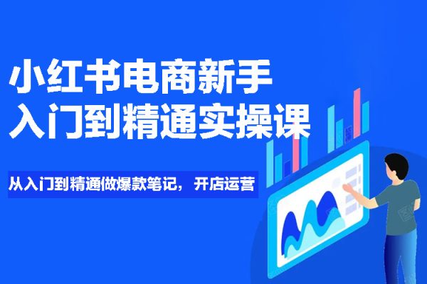 小紅書電商新手入門到精通實操課，從入門到精通做爆款筆記，開店運營