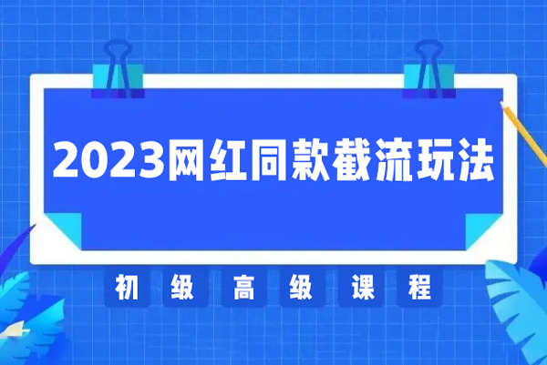 2023網(wǎng)紅·同款截流玩法【初級+高級課程】上架當天出單當月破10w+持續(xù)爆單