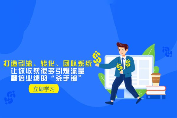打造你的引流、轉化、團隊系統，讓你收獲很多引爆流量、翻倍業績的“殺手锏”
