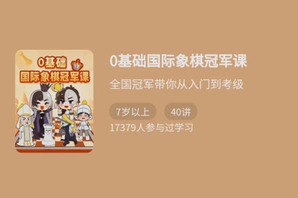少年得到《0基礎國際象棋冠軍課》