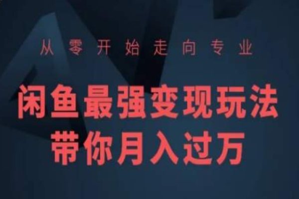 從零開始走向專業，閑魚最強變現玩法帶你月入過萬