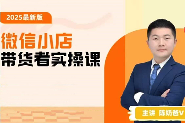 陳奶爸2025新版原創微信小店帶貨者實操課，教你微信開小店