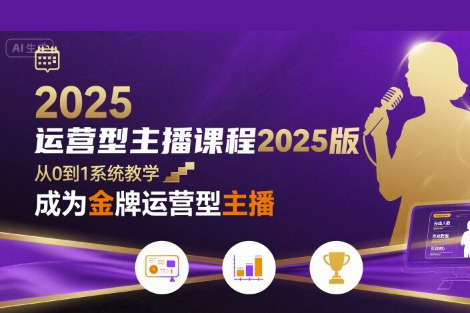 運營型主播課程2025版,從0到1教你成為金牌運營型主播