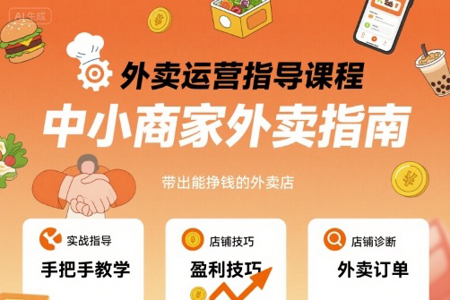 六六外賣運營指導課程，中小商家外賣指南，手把手帶出能掙錢的外賣店